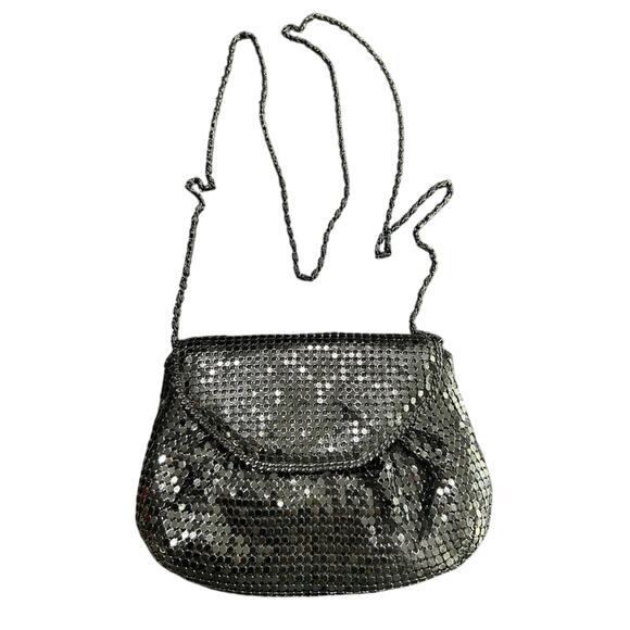 black chain metal mesh link cord body or clutch- VTG mesh- disco date night - Picture 1 of 8